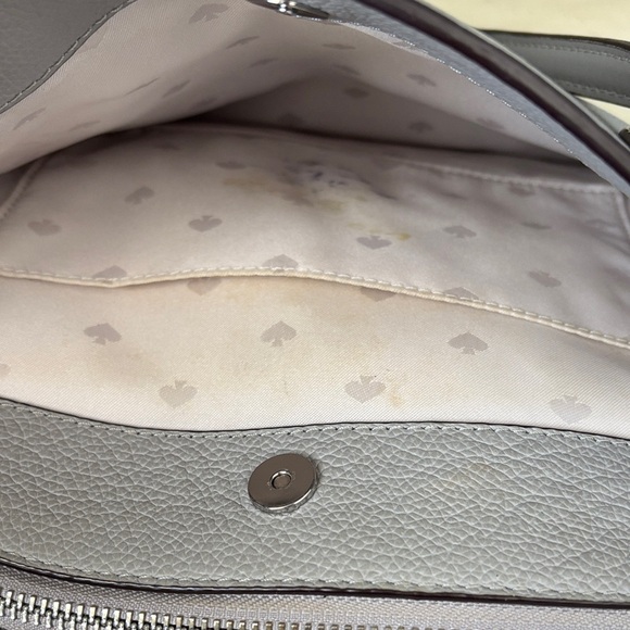 Kate Spade Monet Triple Compartment Classic Gray Leather Tote - Picture 6 of 8